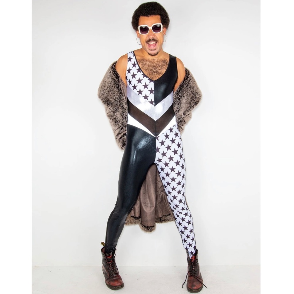 Burnt Soul Full Back Harlequin Catsuit NWT